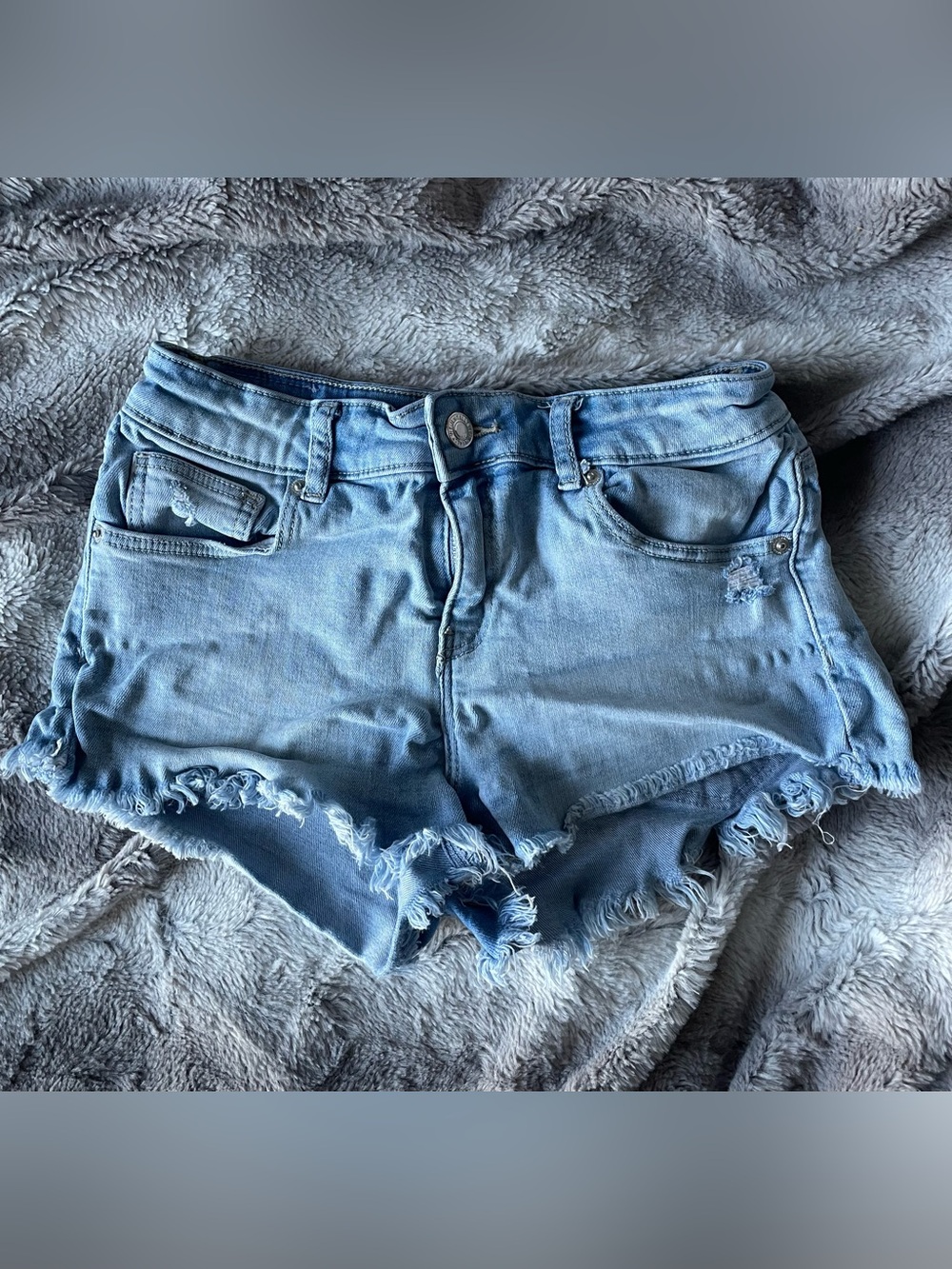 Urban Outfitters Light Blue Distressed Denim Shorts